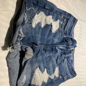 American Eagle Next Level Stretch Denim Distressed Shorts